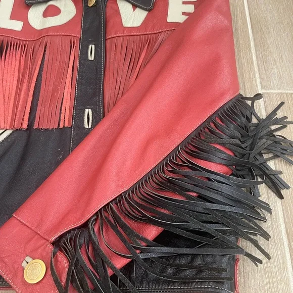 Vintage love Moschino Red and Black Fringe Jacket - Picture 11 of 16